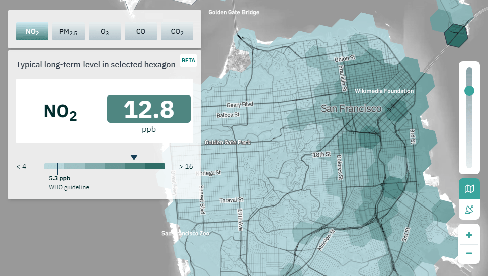 Air Quality in San Francisco Bay Area Block by Block