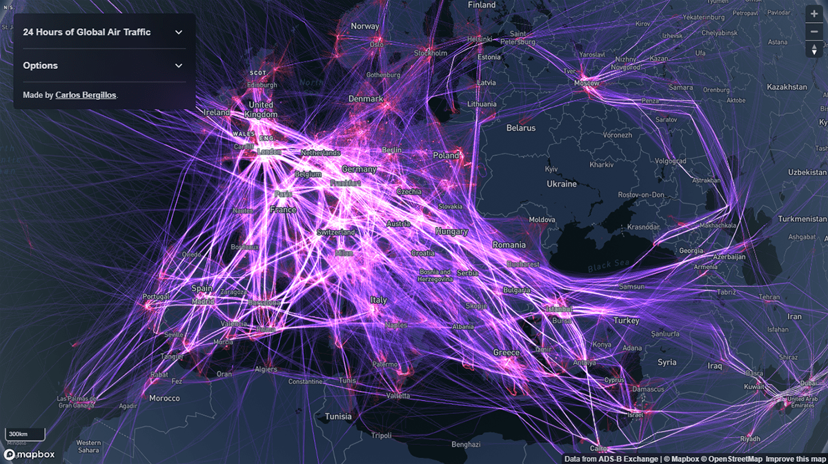 Global Air Traffic on Single Day
