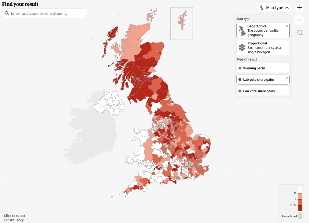 2024 UK Election Maps Data Visualization Weekly UK Election Map By Guardian 1024x739