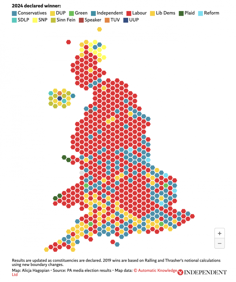 2024 UK Election Maps Data Visualization Weekly UK Election Map By Independent 768x915