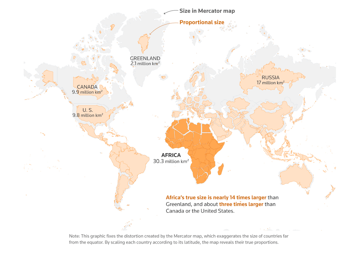 Visualizing Africa's real size