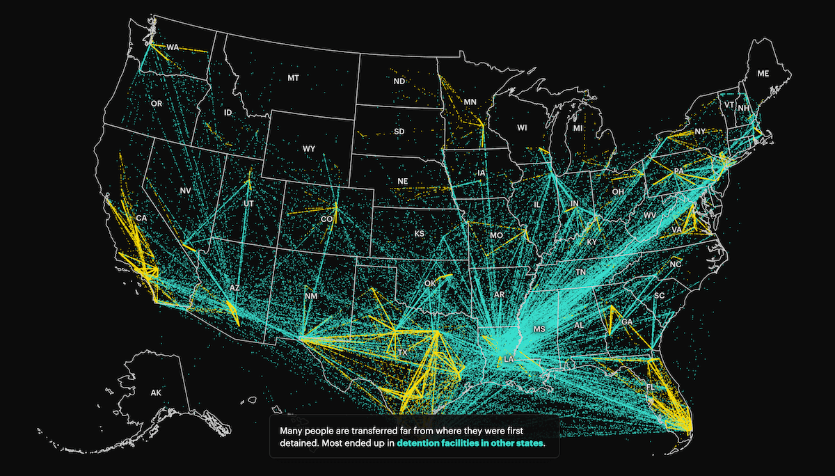Visualizing ICE Detainee Transfers Across the U.S.